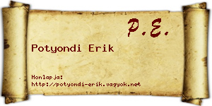 Potyondi Erik névjegykártya
